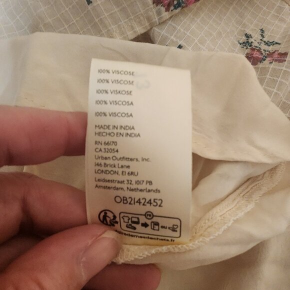 Free People Sundown Floral Mini Dress Broken Button Loop Tan Small - Picture 8 of 11